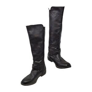 Report Harmoni Womens‎ Vegan Tall Brown Knee-High Buckle Boots 10 Faux Leather
